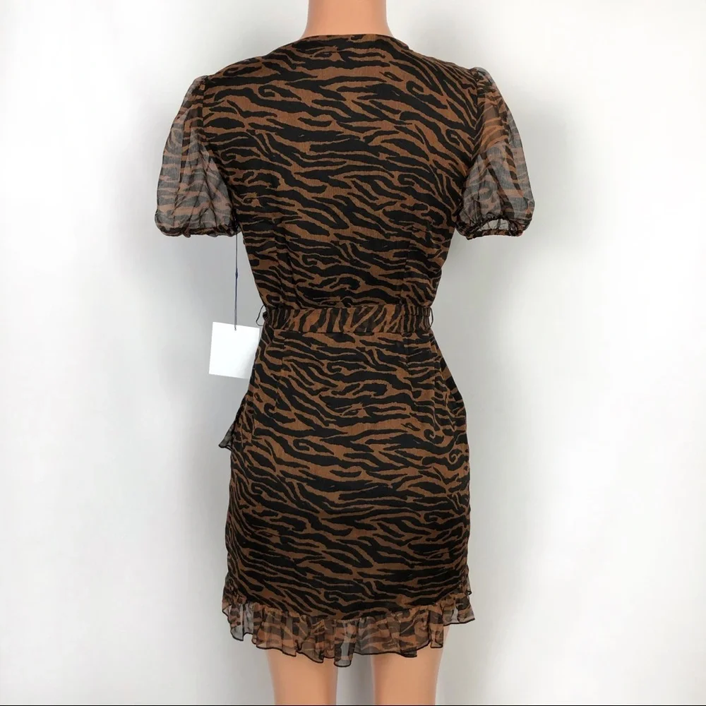 Majorelle Brin Dress Brown Zebra Mini Short Sleeve - Picture 6 of 8